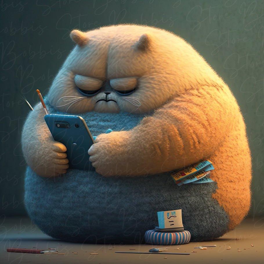 Fat Cat #2 Digitaler Download - Bobbis Store Hunde