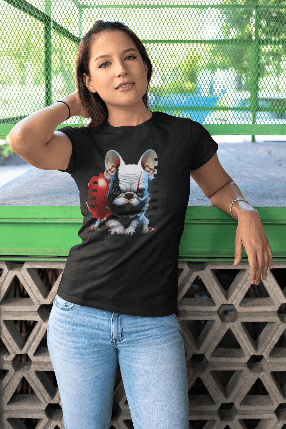 ES Frenchie Lockeres Damen-T-Shirt - Bobbis Store Hunde