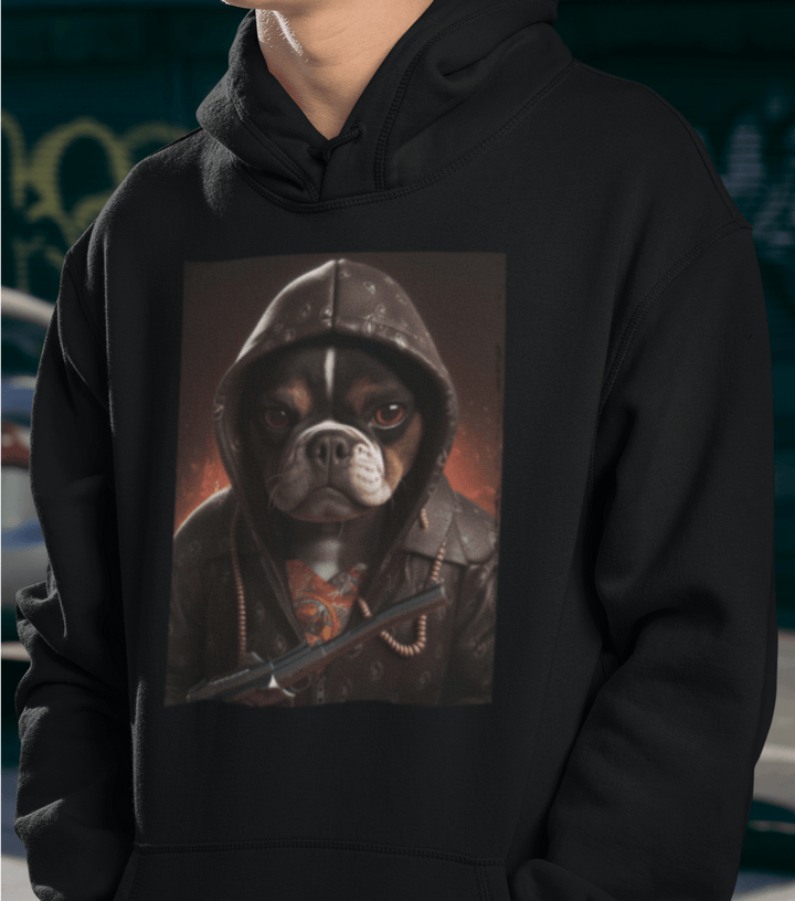 Gangster Dog a-Hochwertiger Öko Kapuzenpullover - Bobbis Store