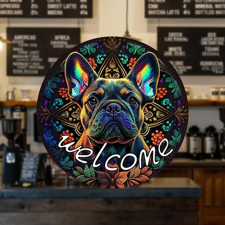 Willkommensschild Frenchie Blechschild 20x20cm - Bobbis Store