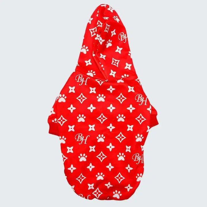 Beverly Hills Blvd Kapuzenjacke mit Monogramm Red - Bobbis Store Hunde