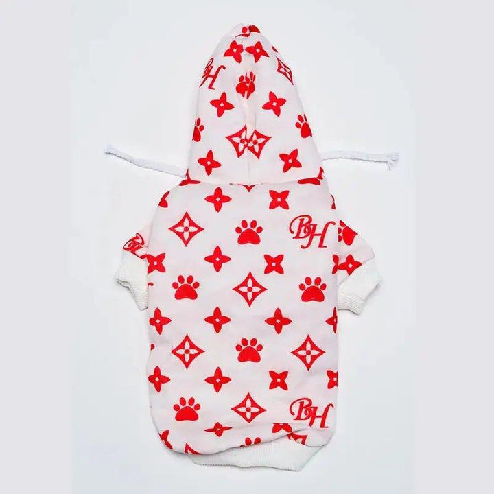 Beverly Hills Blvd Kapuzenjacke mit Monogramm Weiss - Bobbis Store Hunde