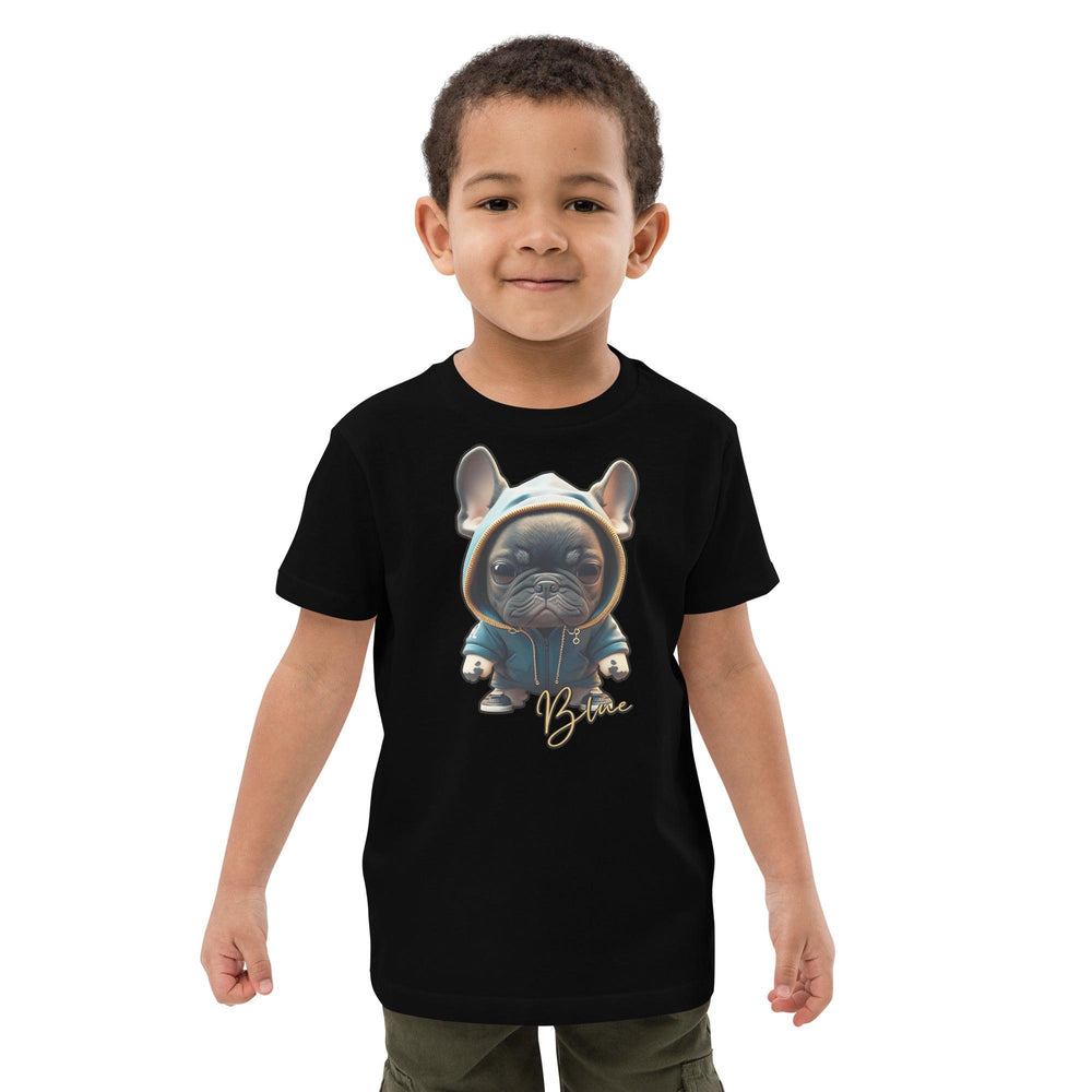 Blue Bio-Baumwoll-T-Shirt für Kinder - Bobbis Store Hunde