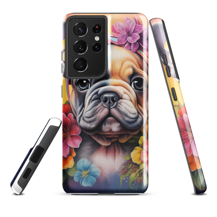 Blumen Frenchie Hardcase Samsung®-Hülle - Bobbis Store Hunde