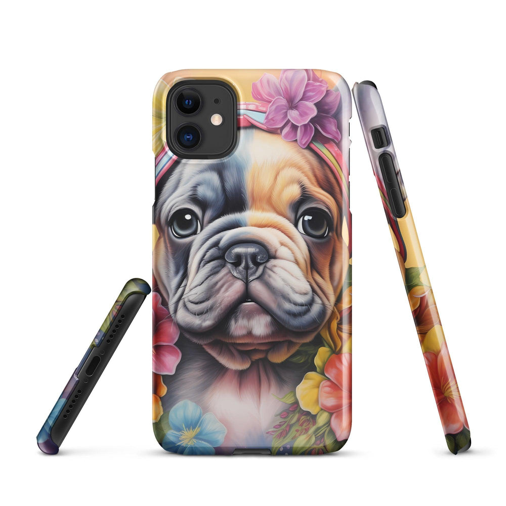 Blumen Frenchie Snapcase iPhone®-Hülle - Bobbis Store Hunde