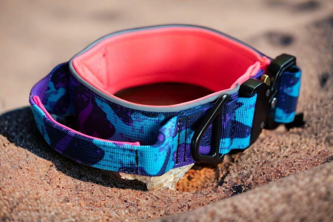 Bobbis Tactical Hundehalsband mit Griff - Lila Camo pink 4cm - Bobbis Store Hunde