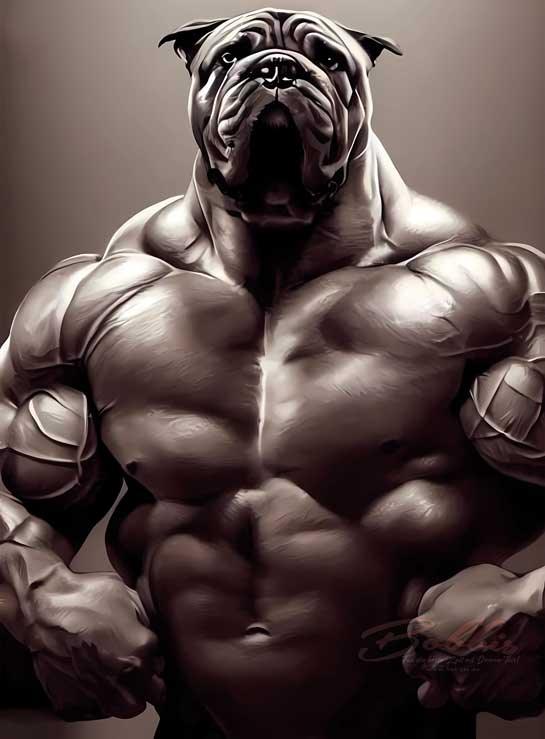 Bodybuilder Leinwand - Bobbis Store Hunde