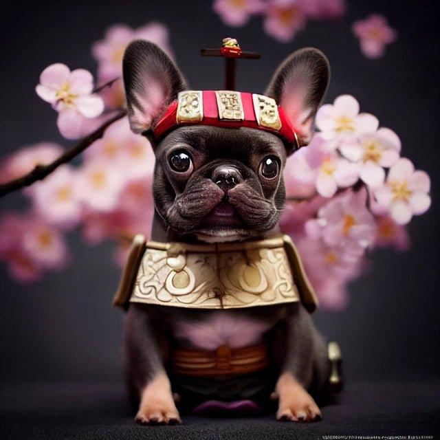 Bulldog Samurai Leinwand - Bobbis Store Hunde