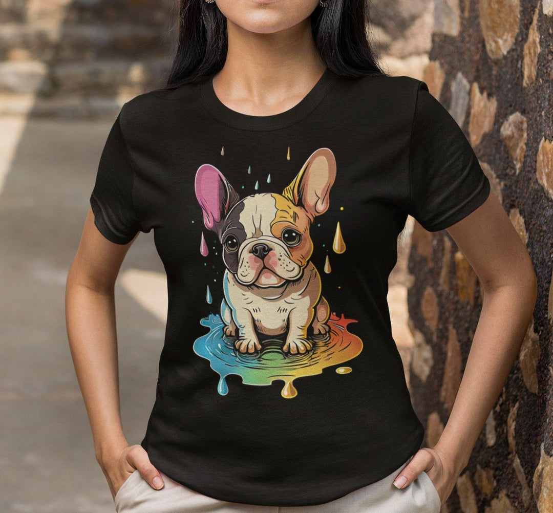 Bunte Frenchie Unisex-Bio-Baumwoll-T-Shirt - Bobbis Store Hunde
