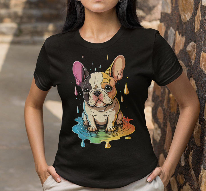 Bunte Frenchie Unisex-Bio-Baumwoll-T-Shirt - Bobbis Store Hunde