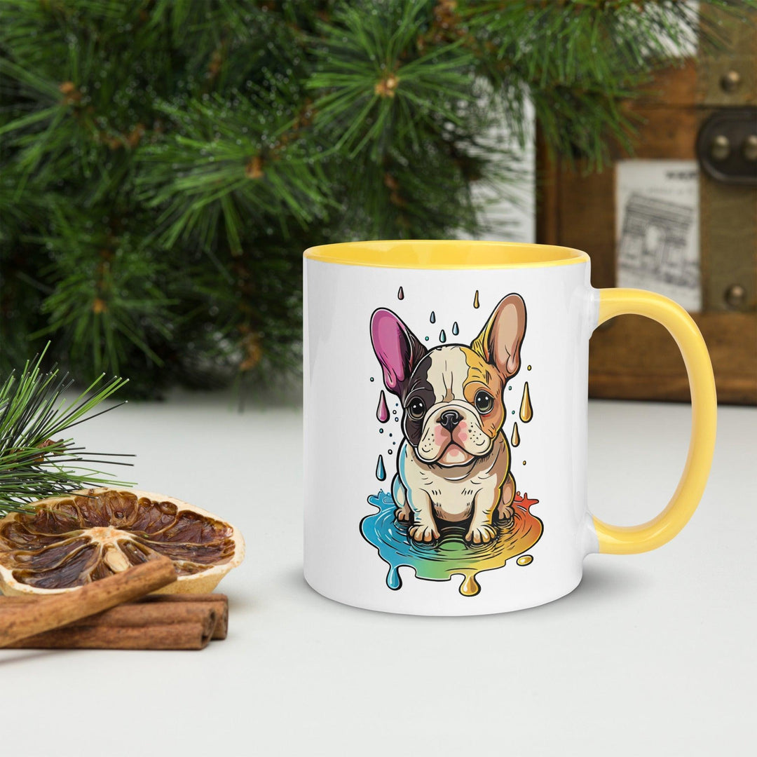 Bunte Frenchie Tasse mit farbiger Innenseite - Bobbis Store Hunde