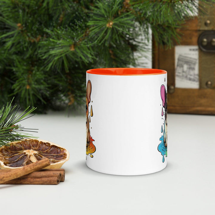 Bunte Frenchie Tasse mit farbiger Innenseite - Bobbis Store Hunde