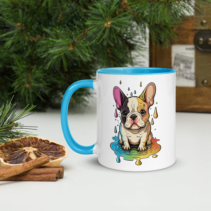 Bunte Frenchie Tasse mit farbiger Innenseite - Bobbis Store Hunde