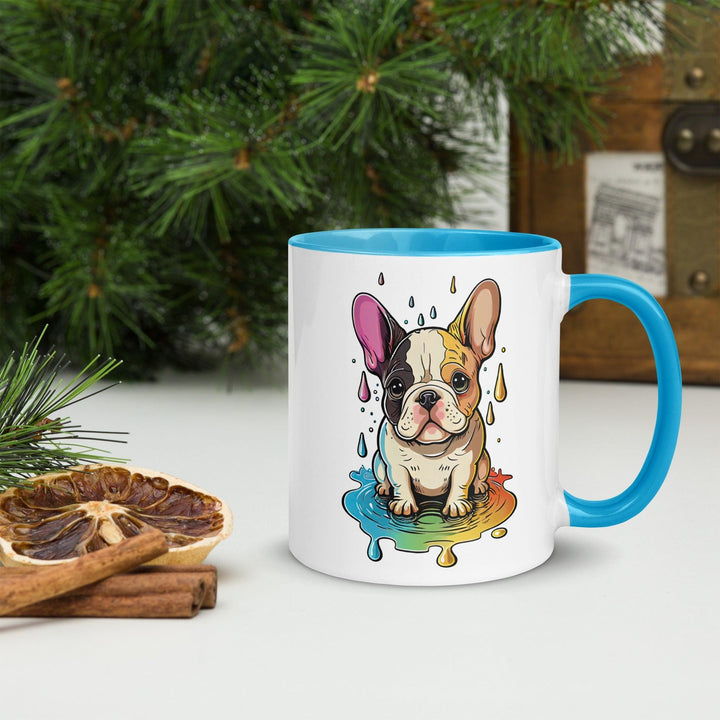 Bunte Frenchie Tasse mit farbiger Innenseite - Bobbis Store Hunde