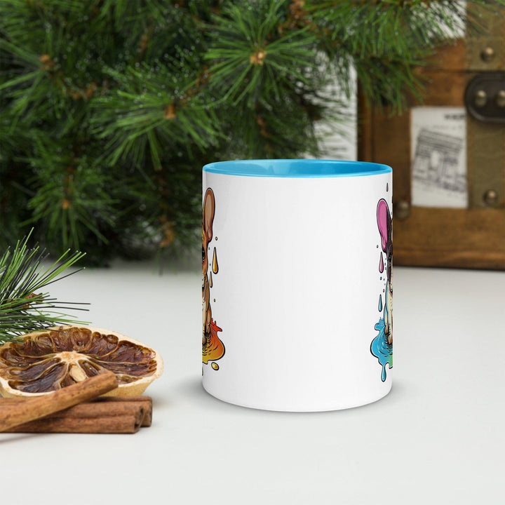 Bunte Frenchie Tasse mit farbiger Innenseite - Bobbis Store Hunde