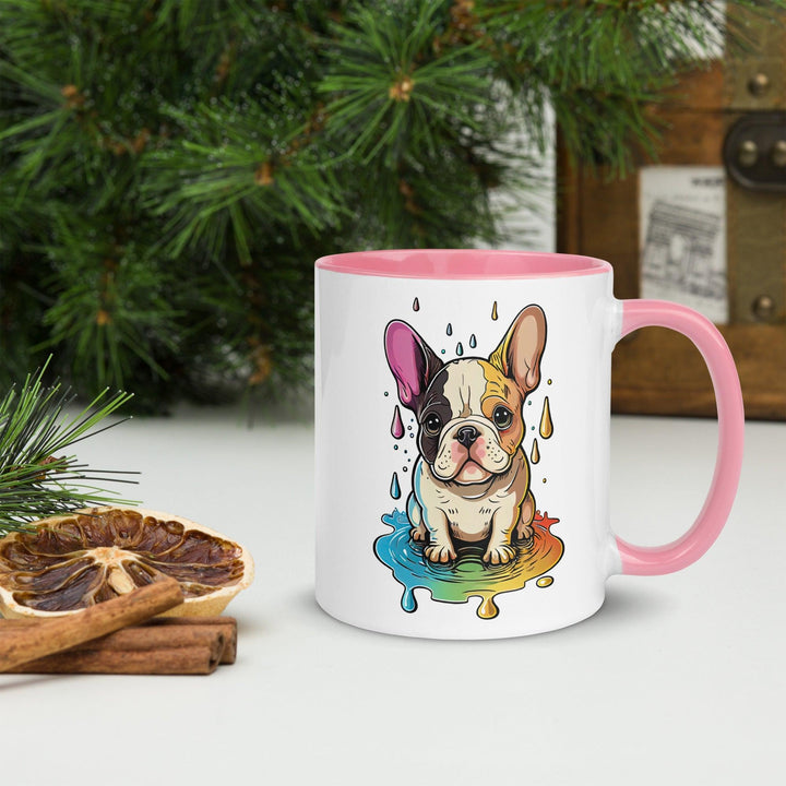 Bunte Frenchie Tasse mit farbiger Innenseite - Bobbis Store Hunde