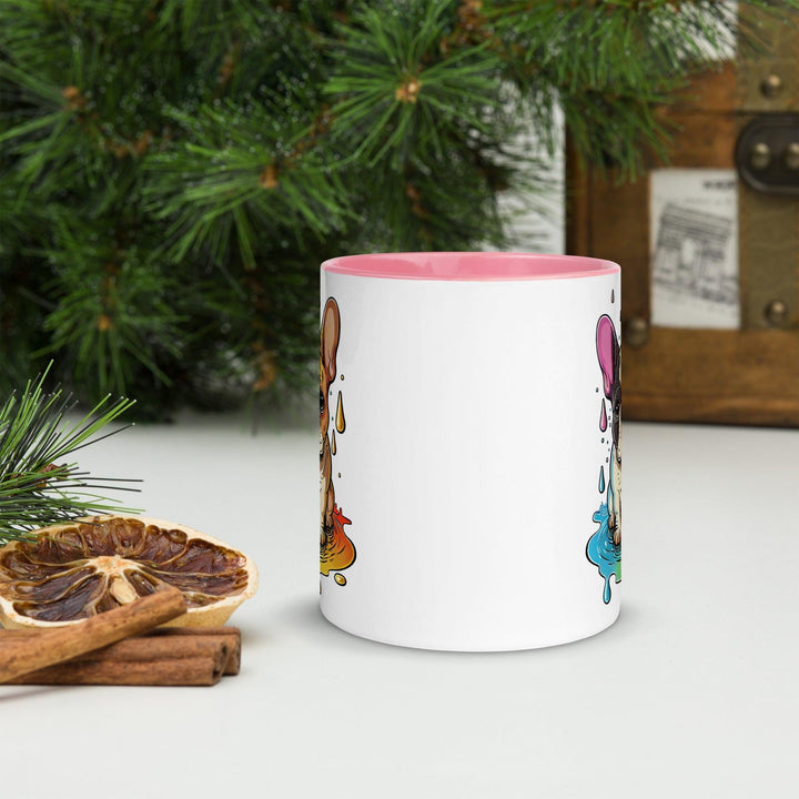 Bunte Frenchie Tasse mit farbiger Innenseite - Bobbis Store Hunde