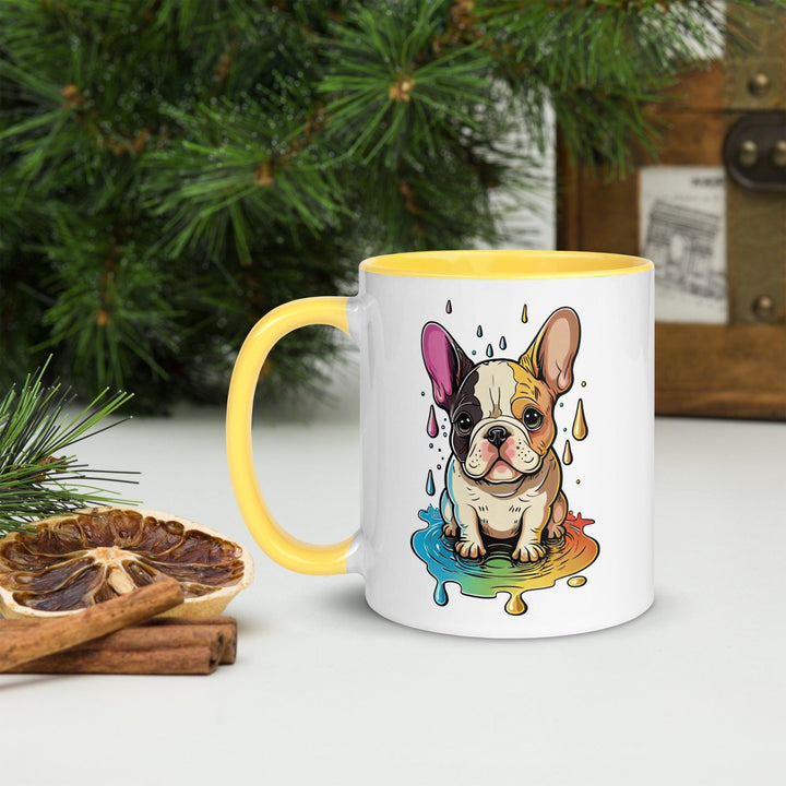 Bunte Frenchie Tasse mit farbiger Innenseite - Bobbis Store Hunde