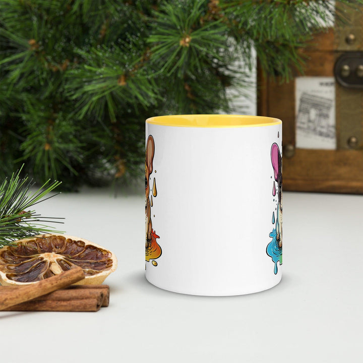 Bunte Frenchie Tasse mit farbiger Innenseite - Bobbis Store Hunde