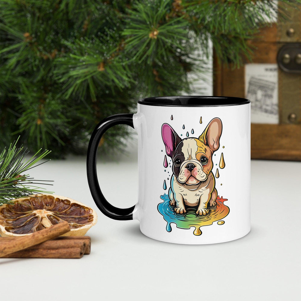 Bunte Frenchie Tasse mit farbiger Innenseite - Bobbis Store Hunde