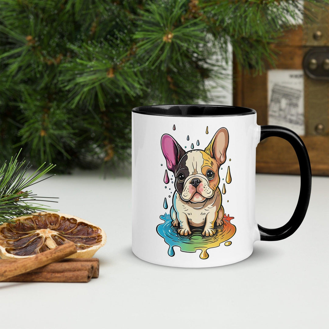 Bunte Frenchie Tasse mit farbiger Innenseite - Bobbis Store Hunde