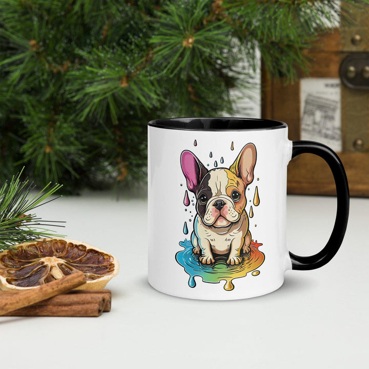 Bunte Frenchie Tasse mit farbiger Innenseite - Bobbis Store Hunde