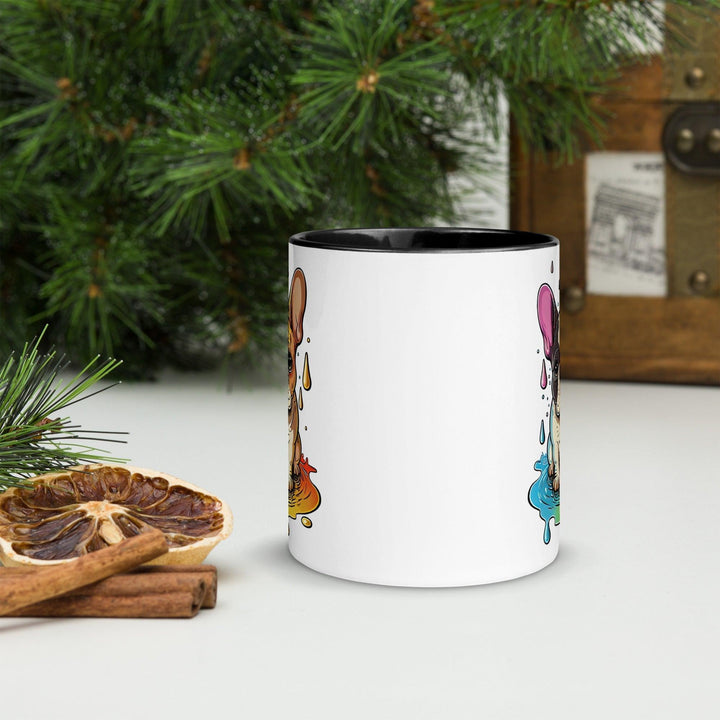 Bunte Frenchie Tasse mit farbiger Innenseite - Bobbis Store Hunde