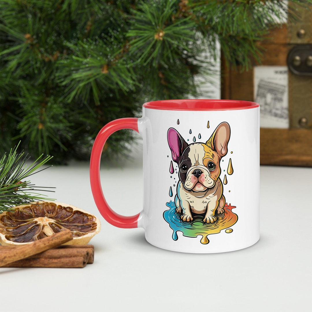 Bunte Frenchie Tasse mit farbiger Innenseite - Bobbis Store Hunde