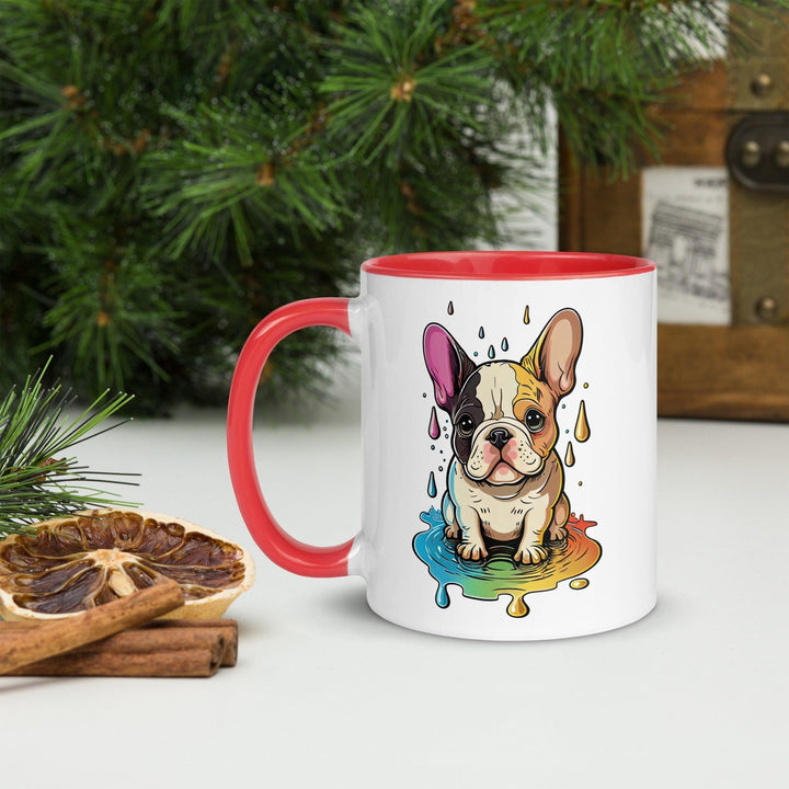 Bunte Frenchie Tasse mit farbiger Innenseite - Bobbis Store Hunde