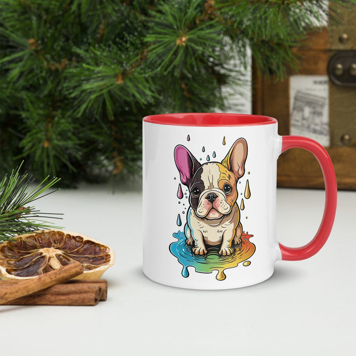 Bunte Frenchie Tasse mit farbiger Innenseite - Bobbis Store Hunde