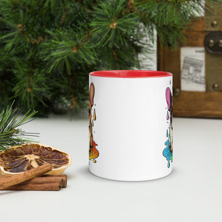 Bunte Frenchie Tasse mit farbiger Innenseite - Bobbis Store Hunde