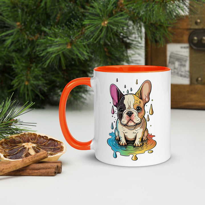 Bunte Frenchie Tasse mit farbiger Innenseite - Bobbis Store Hunde