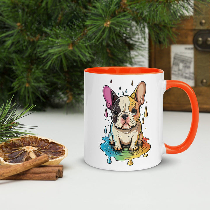 Bunte Frenchie Tasse mit farbiger Innenseite - Bobbis Store Hunde