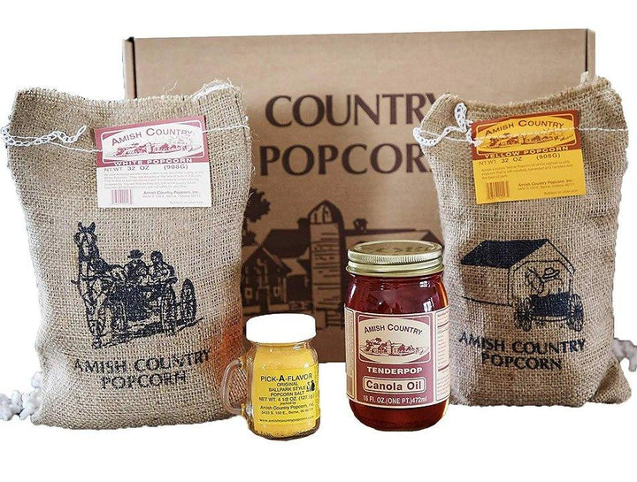 Burlap Geschenkbox Amish Country Popcorn Bio-Popcorn - Bobbis Store Hunde