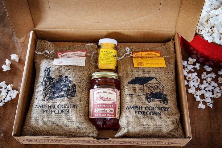 Burlap Geschenkbox Amish Country Popcorn Bio-Popcorn - Bobbis Store Hunde