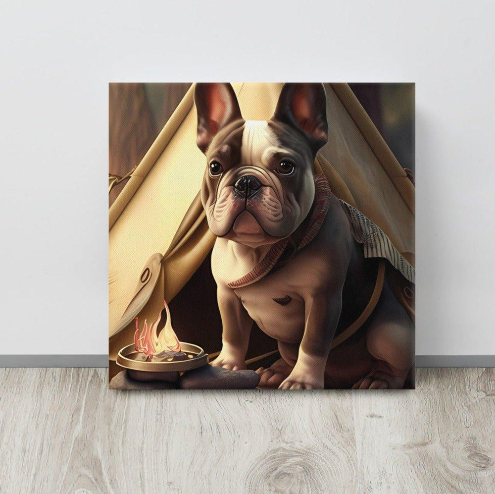 Camping Frenchie Leinwand - Bobbis Store Hunde