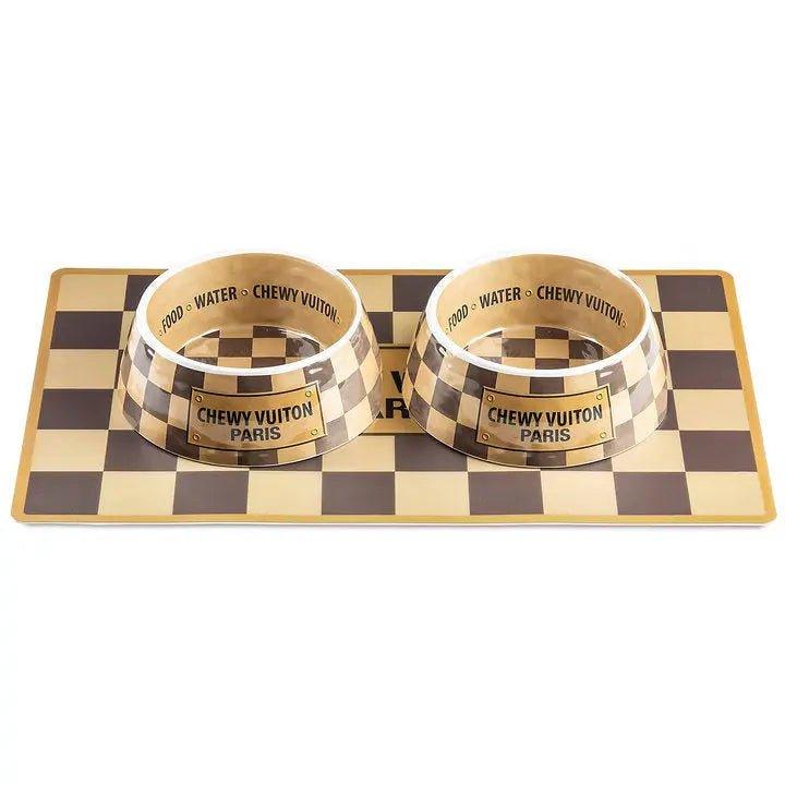 Checker Chewy Vuiton-Hundenapf - Bobbis Store Hunde
