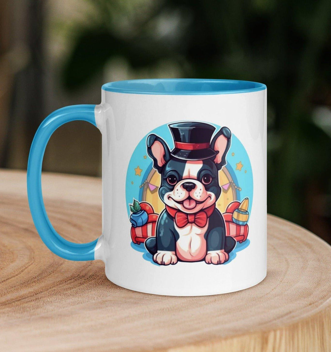 Clown Frenchie Tasse mit farbiger Innenseite - Bobbis Store Hunde