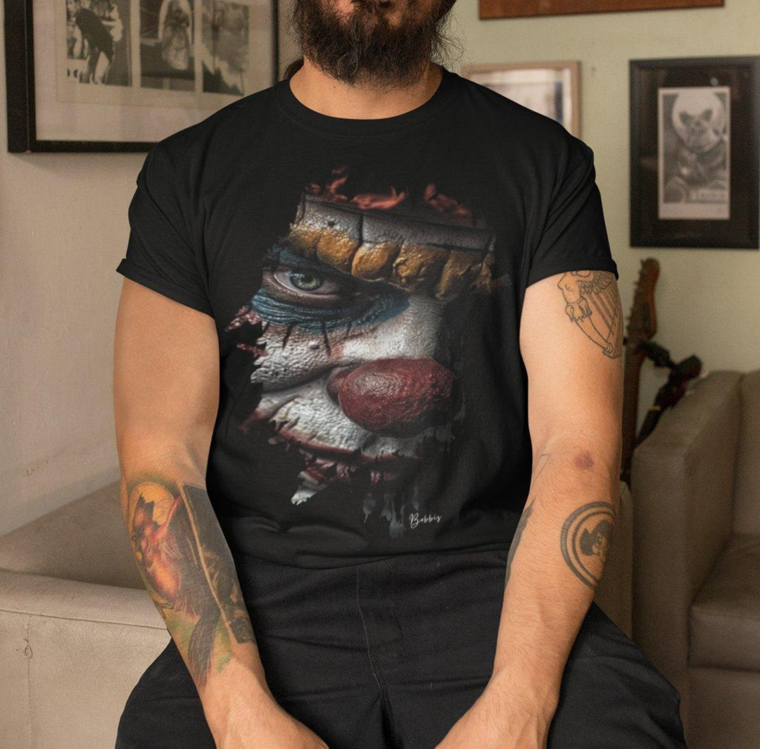 Creepy Clown Unisex-Bio-Baumwoll-T-Shirt - Bobbis Store Hunde