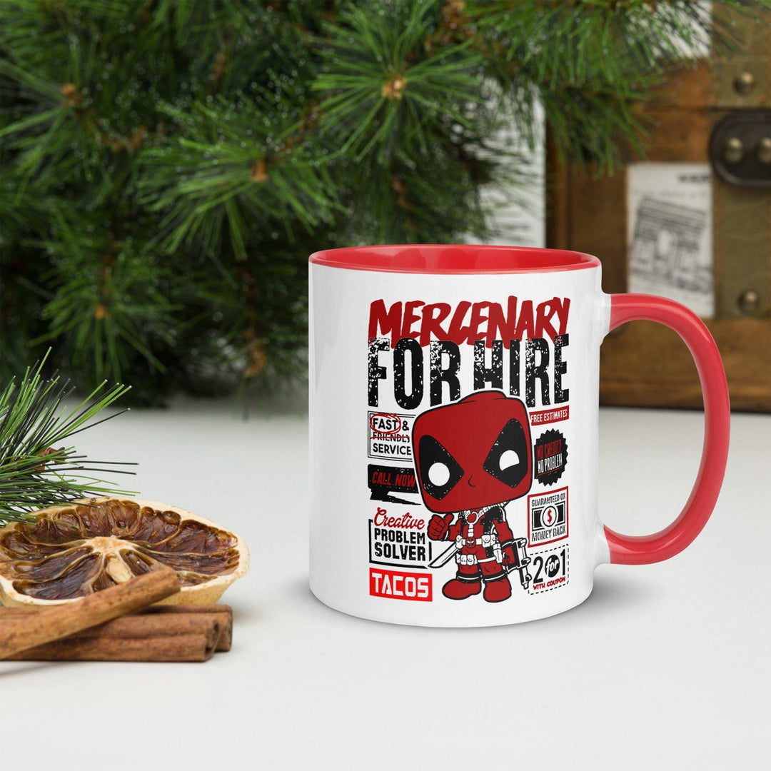 Deadpool Mercenary Tasse mit farbiger Innenseite - Bobbis Store Hunde