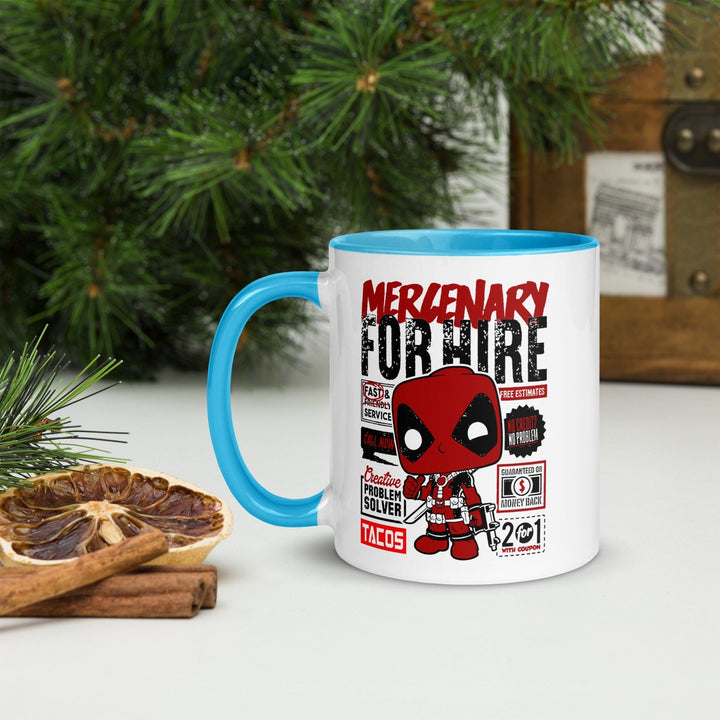 Deadpool Mercenary Tasse mit farbiger Innenseite - Bobbis Store Hunde