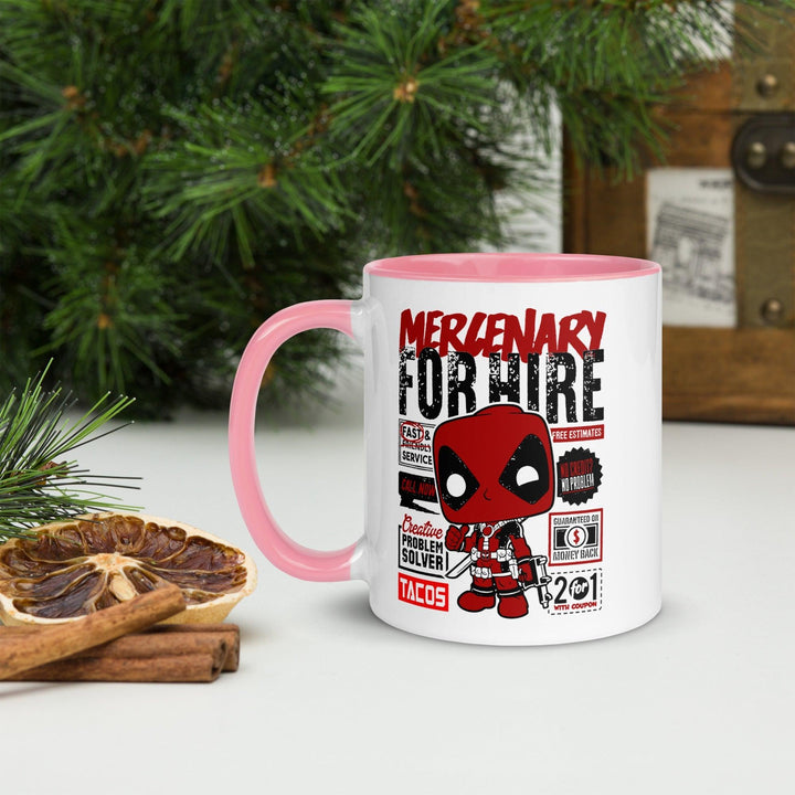 Deadpool Mercenary Tasse mit farbiger Innenseite - Bobbis Store Hunde