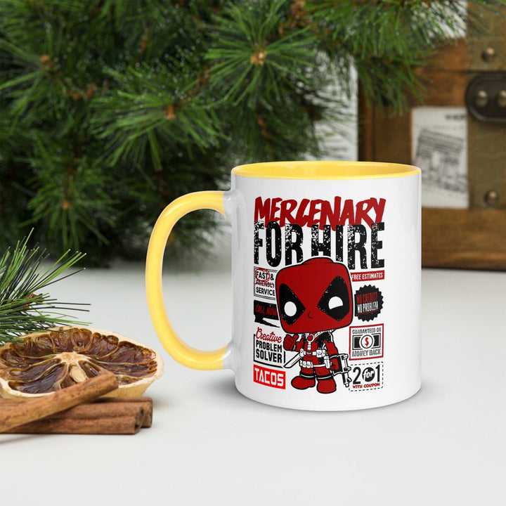 Deadpool Mercenary Tasse mit farbiger Innenseite - Bobbis Store Hunde