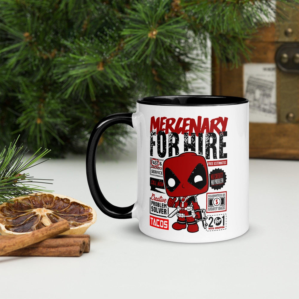 Deadpool Mercenary Tasse mit farbiger Innenseite - Bobbis Store Hunde