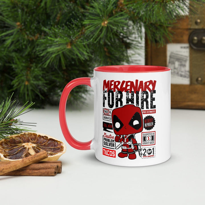 Deadpool Mercenary Tasse mit farbiger Innenseite - Bobbis Store Hunde
