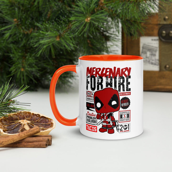 Deadpool Mercenary Tasse mit farbiger Innenseite - Bobbis Store Hunde