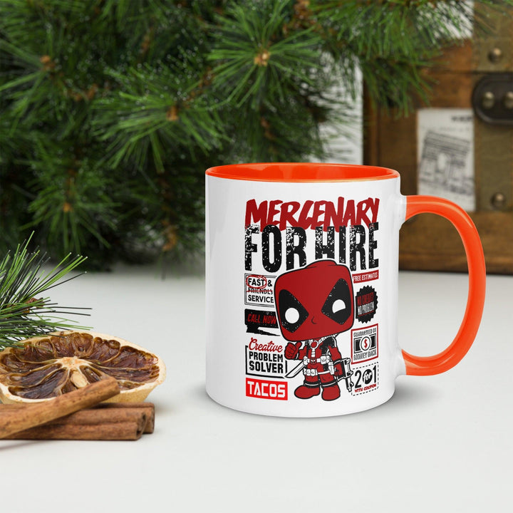 Deadpool Mercenary Tasse mit farbiger Innenseite - Bobbis Store Hunde