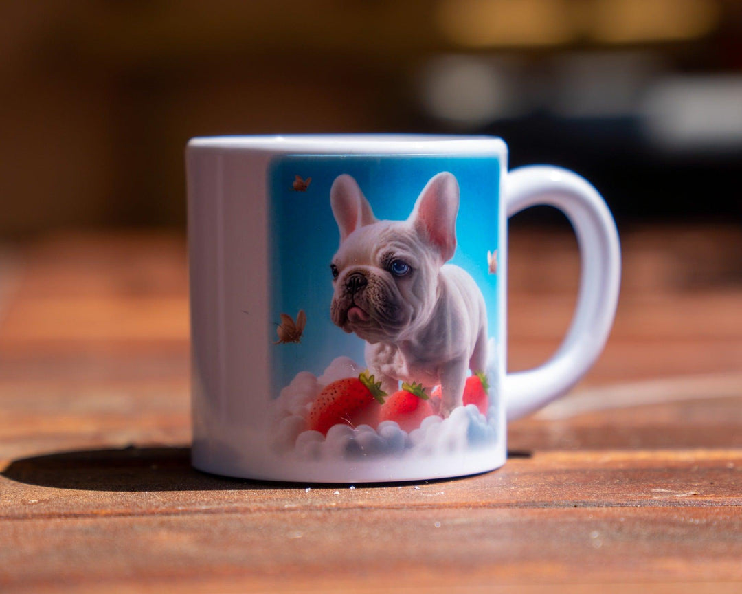 Erdbeer Frenchie - Kinder Henkelbecher - Bobbis Store Hunde