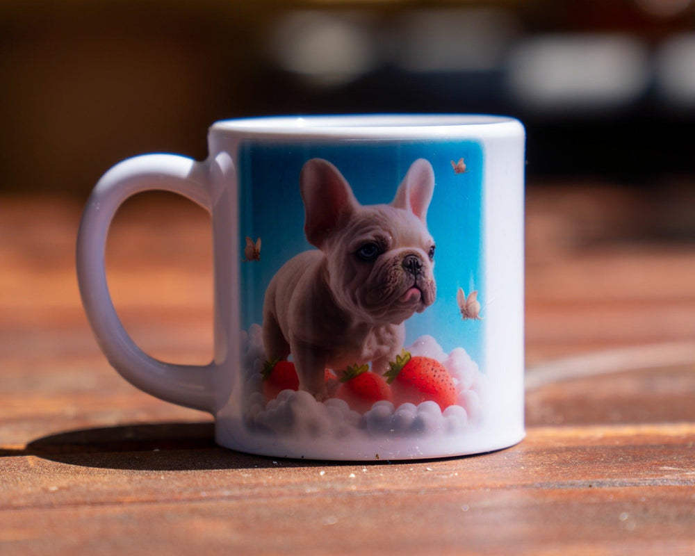 Erdbeer Frenchie - Kinder Henkelbecher - Bobbis Store Hunde