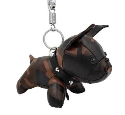 Französische Bulldogge Leder Schlüsselanhänger , Rucksack (Brown) - Bobbis Store Hunde